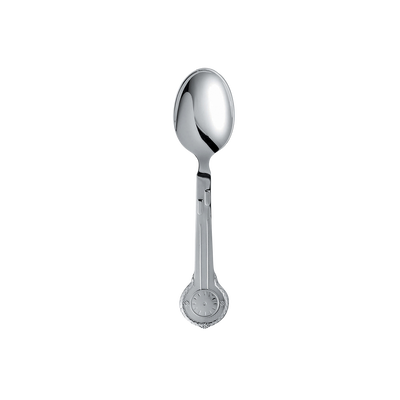 Clock with flowers Christening spoon