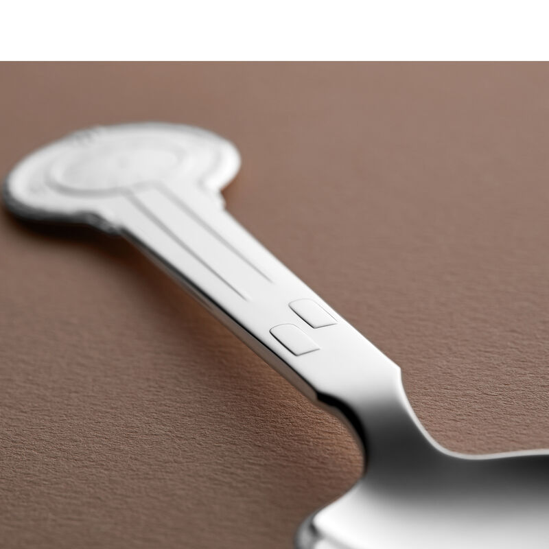 Clock with flowers Christening spoon