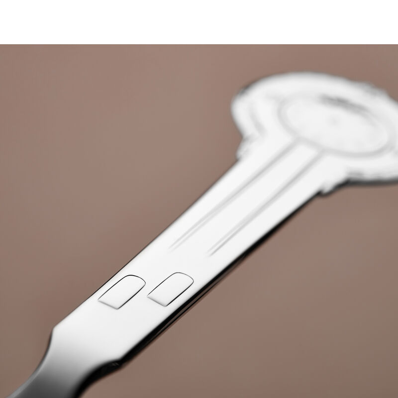 Clock with flowers Christening spoon